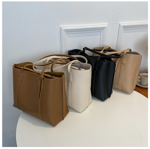 2026 Yeni Sonbahar Kış Kadın Kore Versiyonu Büyük Yumuşak PU Moda Tote Omuz Çantası Tek Askılı Günlük Büyük Kapasiteli Geometrik - Product Image 3