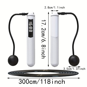 <span class=keywords><strong>Corde</strong></span> à <span class=keywords><strong>sauter</strong></span> intelligente avec poignée en PVC et câble en acier pour l'entraînement à domicile, suivi des calories et entraînement <span class=keywords><strong>cardio</strong></span> - Product Image 5