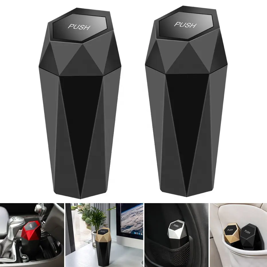 Car Trash Can Portable Car Dustbin With Lid Leak-proof Auto Trash Bin Mini Garbage Bin For Automotive Car Home Bedroom Office