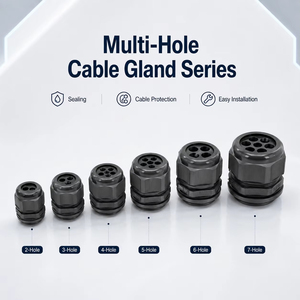 Prensaestopas de nailon impermeable IP68 con múltiples orificios - Conector de plástico métrico de 2/3 orificios para cableado eléctrico - Product Image 1