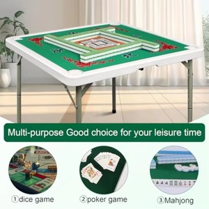 35-Inch Modern Portable Folding Mahjong Table with 4 Cup Holders Removable Non-Slip <b>Mat</b> HDPE Top <b>Gaming</b> Table - Product Image 4