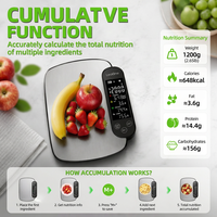 Balance de Cuisine Intelligente avec Précision de 0,5g, Calculateur de Calories Alimentaires pour les Passionnés de Fitness, Capacité de 6kg, Grand Écran LED