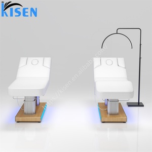 Kisen Hot Sale Luxury Beauty Salon Electrical Beauty <b>Bed</b> 3 4 Motor Gold Stainless Steel Base Black <b>Lash</b> <b>Bed</b> for Beautybed - Product Image 5