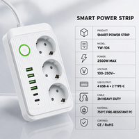 Prise de courant européenne sur mesure de qualité supérieure, panneau PC ignifuge, 16A haute puissance, norme européenne pour tableau de prises domestique, multiprise USB