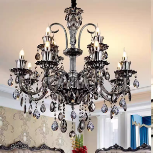 Europäischer Stil Kronleuchter Wohnzimmer Kristall-Lampe Pendelleuchte Esszimmer Schlafzimmer Neuer Rauchgrauer Kristall-Kronleuchter - Product Image 5
