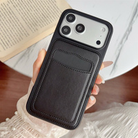 Nouvelle conception Étui de luxe en cuir avec porte-cartes pour iPhone 17 Pro Max/17 Air/16 Plus/15/14/13/12/11 – Coque arrière de téléphone avec fentes pour cartes