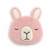 Patchs en peluche personnalisés avec visage d'animal de dessin animé, tissu doux et duveteux, détails brodés, décoration pour vêtements et sacs, motif animal personnalisé