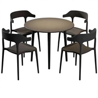 Ensemble table et chaises d'extérieur en métal moderne avec structure en acier au carbone, résistant à l'eau et à la rouille, idéal pour les patios, les salons de thé et les balcons