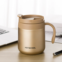 Mug à café de bureau en acier inoxydable 304 avec logo personnalisé, isolation laser, couvercle et poignée, idéal pour les cadeaux d'entreprise, prix d'usine