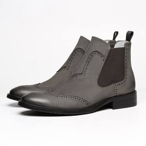 Botas Chelsea de Cuero para Hombre, Estilo Inglés, con Grabado, de Piel Vacuna, para Vestimenta Formal de Negocios - Product Image 6