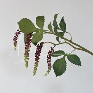 Ramo de Frutas Artificiales de Pokeweed, Verde y Blanco, Decoración de Boda de Seda, Arreglo Floral - Product Image 4