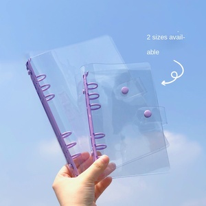 Ins phong cách dễ thương đơn giản <span class=keywords><strong>Internet</strong></span> người nổi tiếng A6 máy tính xách tay PVC tay sổ cái trường hợp trong suốt mềm da Loose-Leaf A5 nộp hồ sơ sản phẩm - Product Image 5