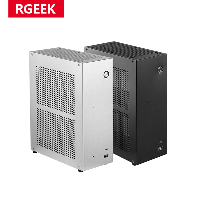 RGEEK Portable NS01 Mini ITX Computer Case Chassis HTPC PC Office Chassis Desktop NAS Case, Support 17*17cm 17*19cm Motherboard