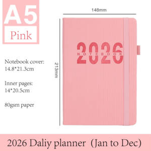 Tùy chỉnh A5 2026 Tây Ban Nha Tiếng Anh Lịch 365 ngày hàng ngày kế hoạch kinh doanh Quà tặng khuyến mãi Tạp Chí đàn hồi ban nhạc máy tính xách tay Nhật Ký - Product Image 2