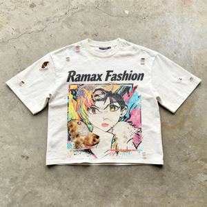 Camiseta Personalizada Ramax 100% Algodón, Impresión de Logotipo DTG, Estilo Vintage, Lavado Ácido, Corte Recto, Impresión Gráfica - Product Image 2