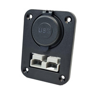 Connecteur d'alimentation Anderson, double prise USB QC3.0, 50A, montage sur panneau, chargeur rapide LED, tension 12-24V