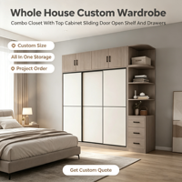 Meubles de chambre à coucher, armoire pliable facile à assembler, utilisation domestique, chambre à coucher, style moderne minimaliste, portes coulissantes en bois massif, tiroir