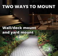 Lampes LED de jardin ou de terrasse étanches IP65 à piles, en bronze, avec détecteur de mouvement et arrêt automatique, 50 lumens