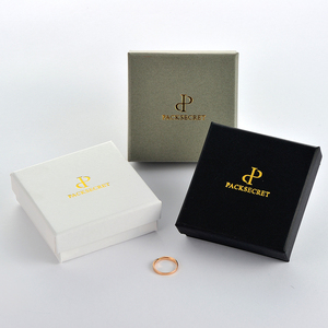 Customized Gold Hot Stamping Logo Cardboard Jewelry <b>Box</b> with <b>Black</b> Foam Insert Unique Paper Packaging for Rings - Product Image 4