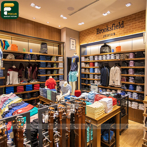 Custom Modern Clothing Boutique Garment Stand <b>Wall</b> Shelving <b>Cabinet</b> Reception Counter - Product Image 2