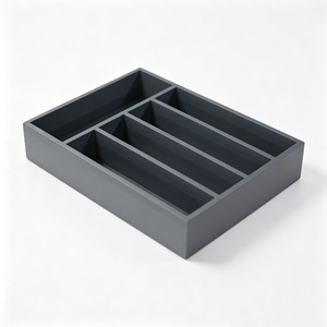 <b>Drawer</b> Organizer Rectangular Wooden <b>Storage</b> <b>Box</b> With Compartments For Tableware Cutlery Spoons - Product Image 1