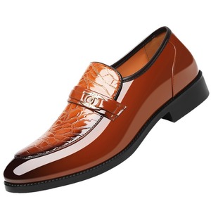 <span class=keywords><strong>Zapatos</strong></span> de Cuero Sólido para Hombre, Talla Grande, de <span class=keywords><strong>Charol</strong></span> Brillante, Primavera-Verano 2026, Blancos, Sin Cordones, Transpirables, Formales para Negocios - Product Image 1
