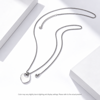 Collier pendentif en acier inoxydable, couleur argent, forme de cœur, chaîne minimaliste, 750 mm + 50 mm réglable, bijoux unisexes