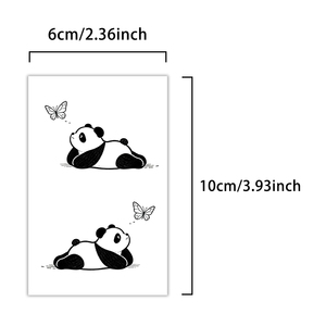Çift Dev <span class=keywords><strong>Panda</strong></span> Geçici Dövme Yaratıcı Yarı Kalıcı Dövme Su Geçirmez 2 Hafta Süren Bitkisel Dövme Kol Omuz için - Product Image 1