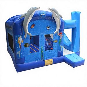 บ้านลมเป่าลมรูปปลาโลมาทำจาก PVC สำหรับเช่าจัดงานปาร์ตี้ - Product Image 2