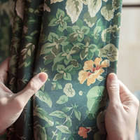 Tela de Cortina Estampada 100% Poliéster, Diseño Botánico de Bosque Verde, Tela para Cortinas al por Mayor para Sala de Estar
