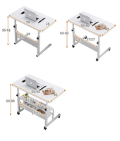 Bureau d'étude à domicile et bureau de style moderne avec roulettes Ascenseur en métal Table de chevet et d'ordinateur Caractéristiques Support pour téléphone et support pour ordinateur portable