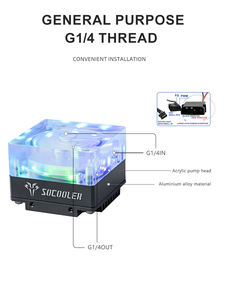 Cassa SO-U6A-12V Socooler-refrigeratore ad acqua efficiente pompa di raffreddamento ad acqua con regolazione della temperatura ottimale ventole e raffreddamento del Computer - Product Image 2