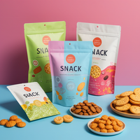 Sachet d'emballage alimentaire personnalisé en aluminium anti-humidité avec impression de logo pour aliments pour bébés, chewing-gum, salade, pizza, croustilles de pommes de terre