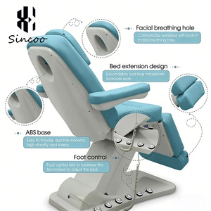 Mesa y Cama de Masaje Facial Eléctrica Moderna, Camilla Estética con 3 Motores y Control de Pie, Camas de Belleza para Spa y Tatuajes - Product Image 3