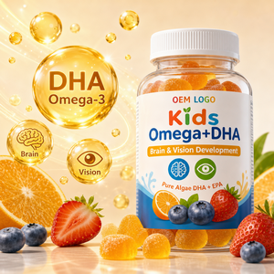Usine certifiée cGMP, emballage personnalisé OEM, gommes à mâcher Omega DHA pour enfants, pour le développement du cerveau et la vision, vitamines sous forme de gommes. - Product Image 2