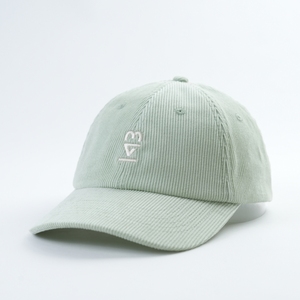 Yukaihe moda tela de pana sombrero de papá 6 paneles curvos sin estructura 7 o 7,5 <span class=keywords><strong>cm</strong></span> ala corta doble panel frontal gorra verde claro - Product Image 2