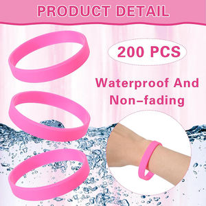 קידום מכירות ורוד ריק גומי אישית זול לוגו מותאם אישית סרט זרוע היד סיליקון צמיד מתנות - Product Image 3