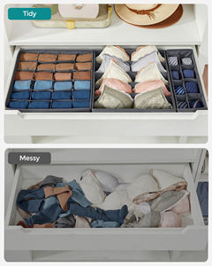 SONGMICS Drawer Organizer Kleider schrank Organizer BH Unterwäsche Socken Krawatten Faltbare Stoff boxen Unterwäsche Aufbewahrung boxen - Product Image 3