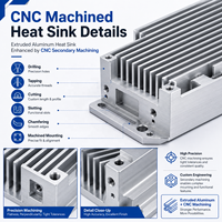 Fabricant de dissipateurs thermiques en aluminium extrudé sur mesure, dissipateur thermique en aluminium anodisé usiné CNC pour l'électronique de puissance LED OEM