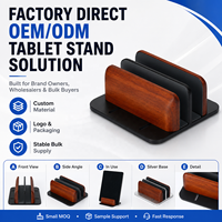 Support vertical réglable double fente pour ordinateur portable, panneaux imitation bois, base métallique, organisateur de bureau pour le travail