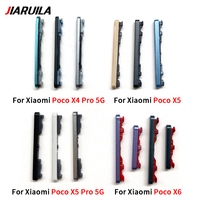 Interruptor de botón de volumen de alimentación de teléfono móvil para Xiaomi Poco X4 Pro 5G X5 X6 Pro botón lateral Reparación de piezas de repuesto de teléfono