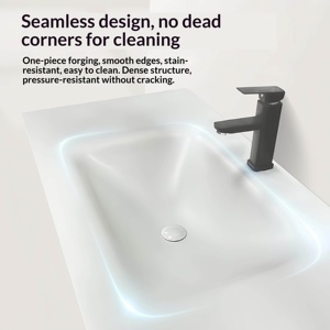 Losa de Pizarra Personalizada para Decoración del Hogar, Lavabo Integrado sin Juntas de Pizarra Termoformada, Mueble de Baño con Encimera Alta - Product Image 5