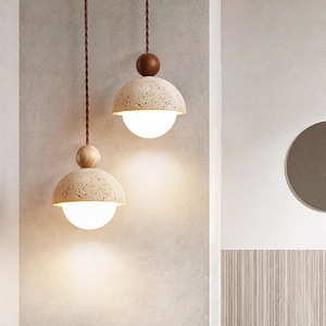 Cream Style Wabi Sabi Pendant <b>Light</b> Led Round Single Head For Hotels Guesthouses Bedroom - Product Image 3