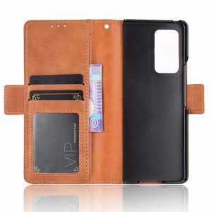Retro hebilla <span class=keywords><strong>Flip</strong></span> cartera Funda de cuero para <span class=keywords><strong>Samsung</strong></span> Galaxy Z Fold2 5G - Product Image 1
