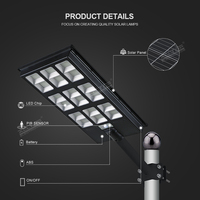 ALLTOP ABS Intégré Capteur De Mouvement Extérieur 50w 100w 150w 200w 300w 500w Tout En Un LED Réverbère Solaire