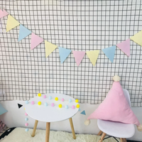 Guirlande de bannière en feutre colorée, fanions d'anniversaire, guirlande de mariage, décoration de fête de Noël, drapeaux
