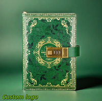 Logo Kustom Buku Agenda/Planner Kulit A3 Berkualitas Tinggi dengan Kotak Hadiah, Kunci, dan Kata Sandi, Cocok untuk Perjalanan dan Kenang-kenangan