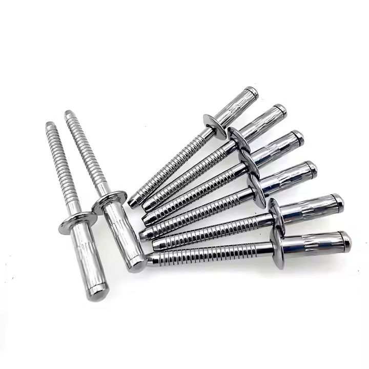 High-Strength Carbon & Stainless Steel Drum-Shaped Blind Rivets POP Semi-CSK Structure with Galvanized Dome Head Finish