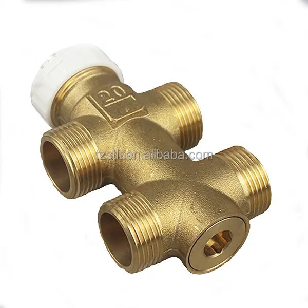 2inch Rotary Actuator 3 way Brass Thermostatic Water Mixing Diverting Valve