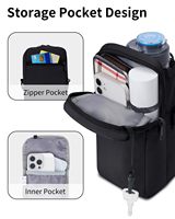 Sac à bandoulière isolé et réglable pour porte-bouteille d'eau avec poche pour téléphone à motif lettre et sangle pour sacs isothermes de randonnée